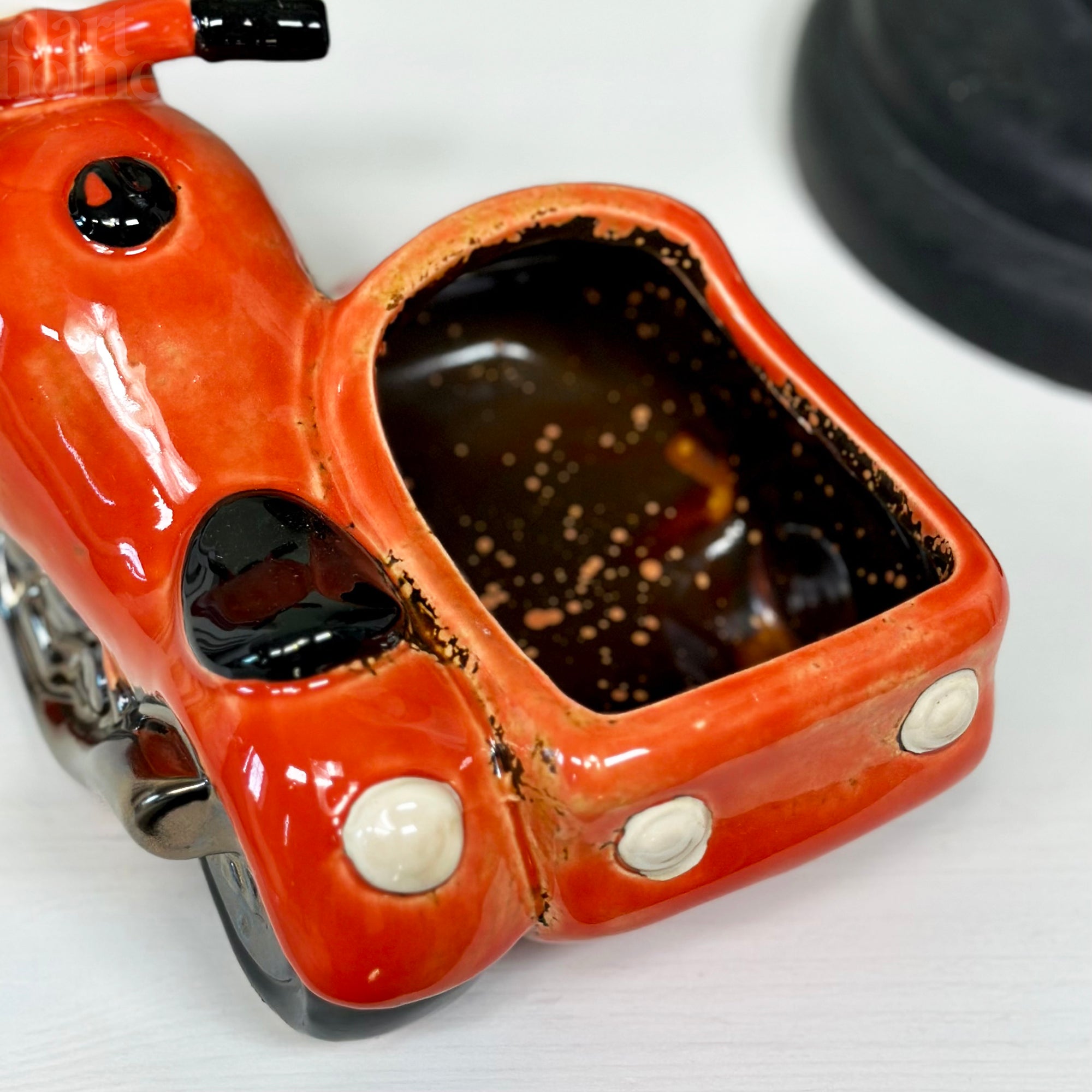 Orange Motorcycle Sidecar Planter