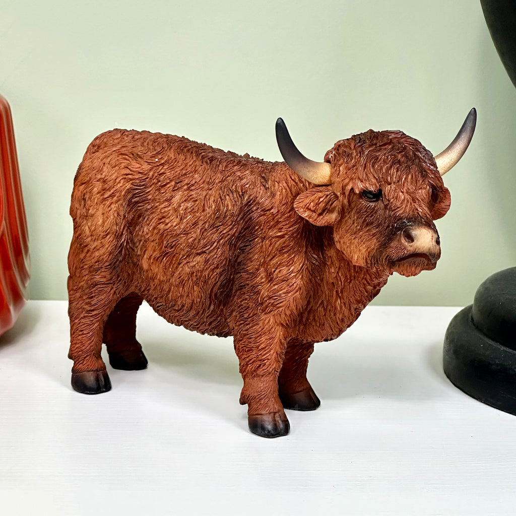 Brown Highland Cow Figurine