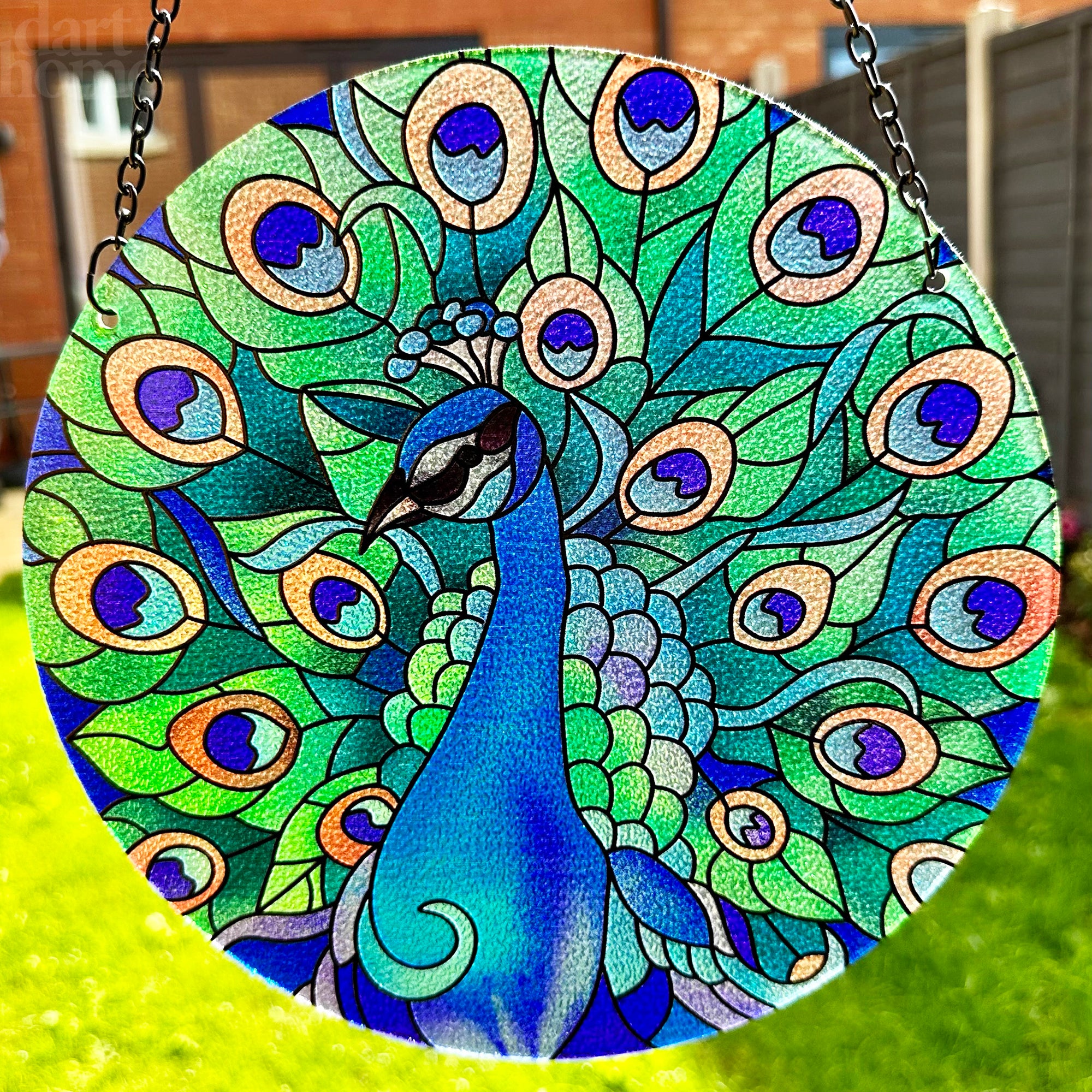 Pretty Peacock Stained Glass Suncatcher