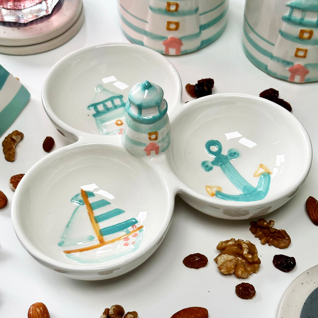3 Section Lighthouse Dip Dish