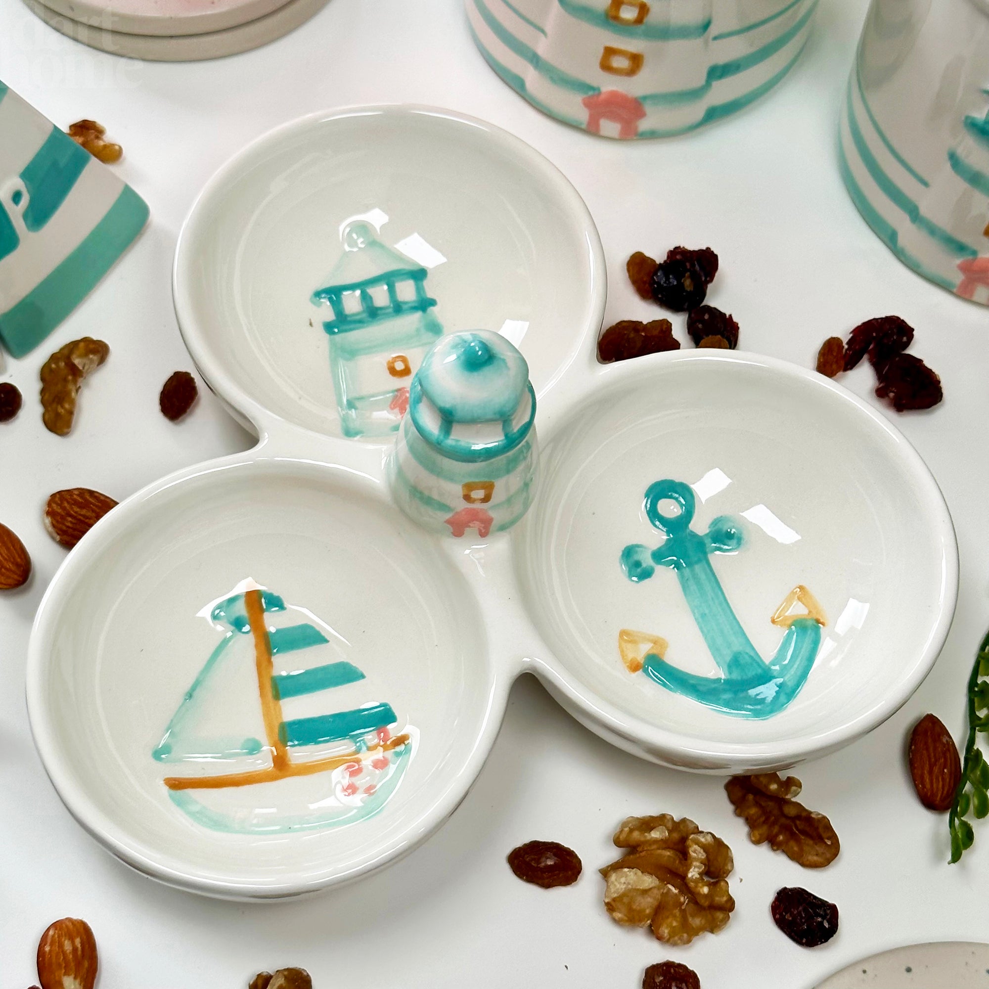 3 Section Lighthouse Dip Dish