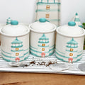 Set Of 3 Lighthouse Kitchen Canisters