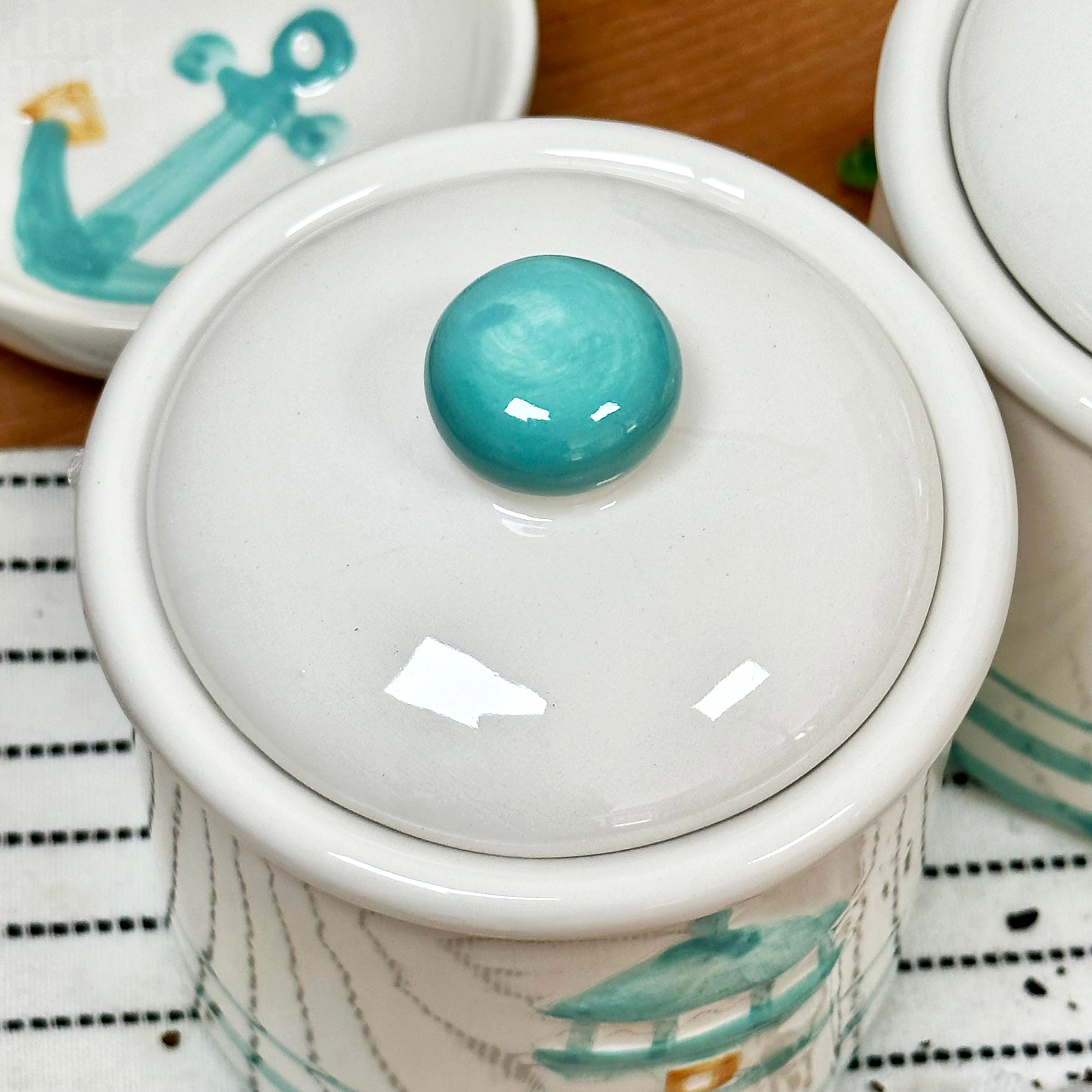Set Of 3 Lighthouse Kitchen Canisters