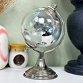 Silver Glass Globe On Metal Stand