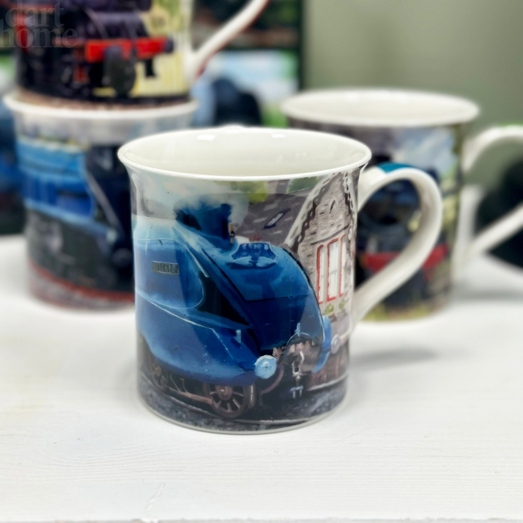 Set Of 4 Classic Train Mugs 300ml