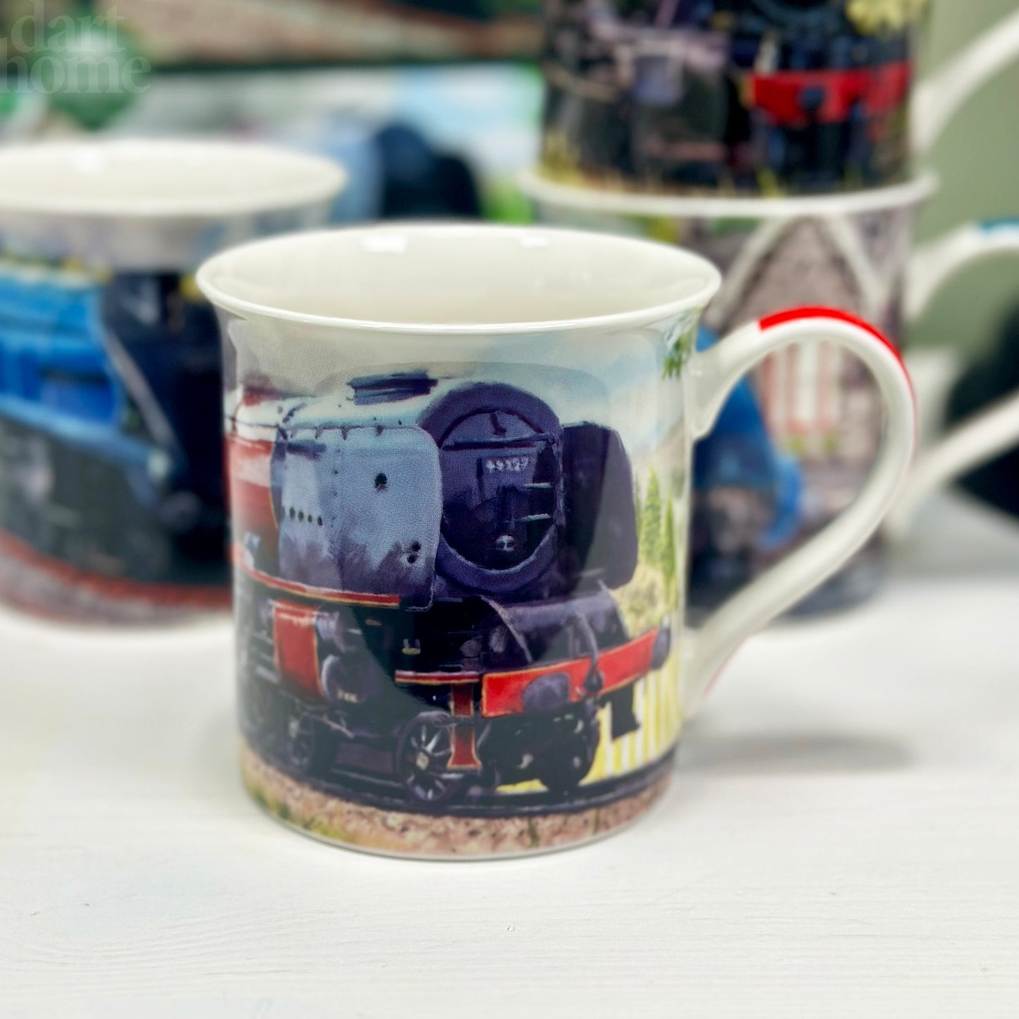 Set Of 4 Classic Train Mugs 300ml