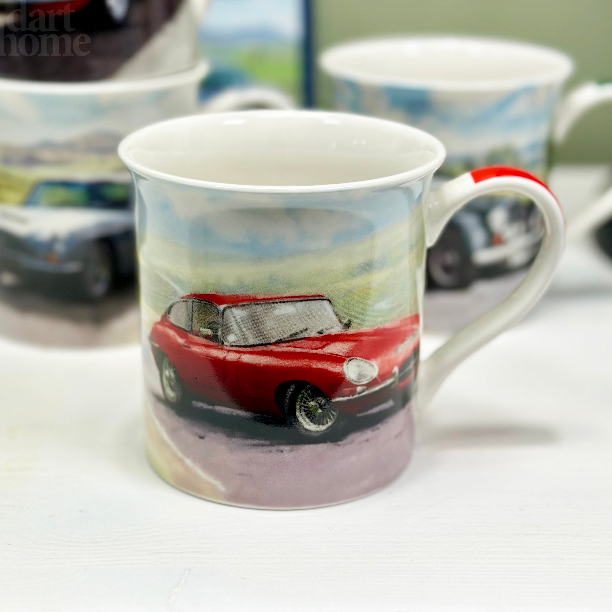 Set Of 4 Classic British Car Mugs