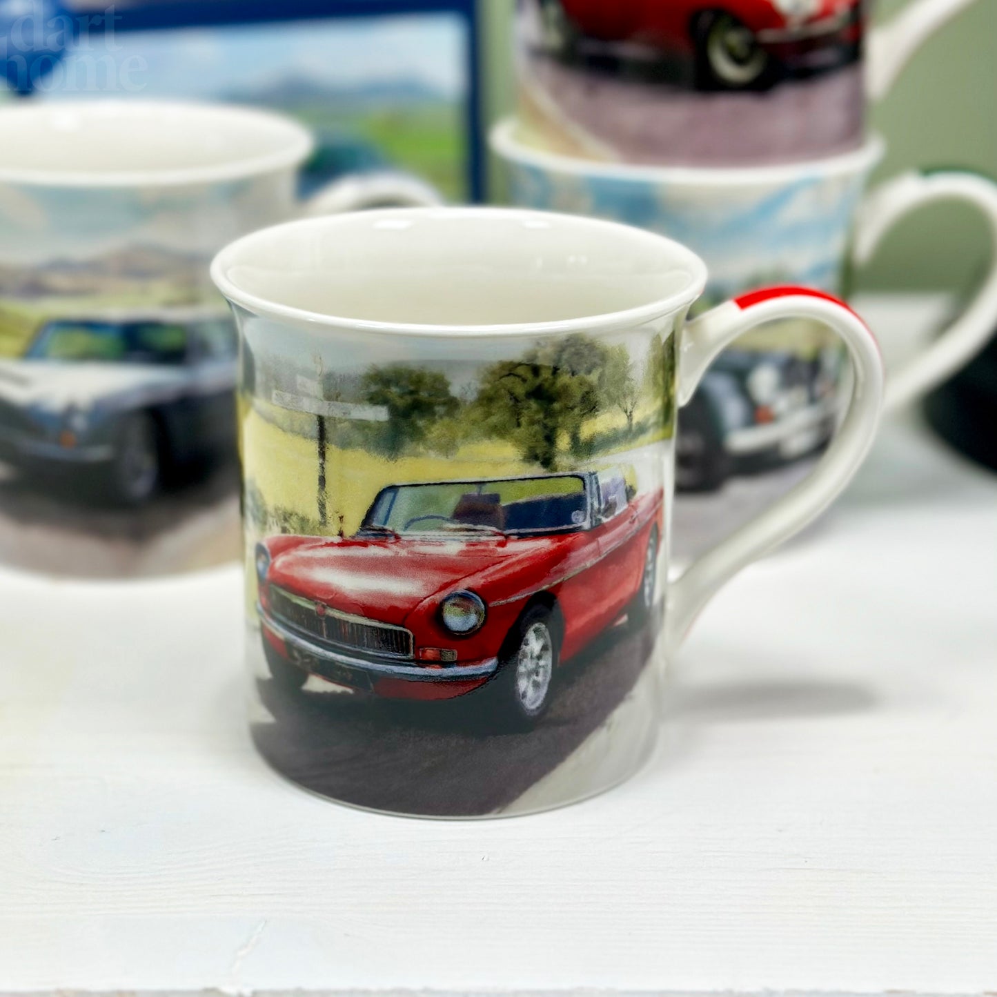 Set Of 4 Classic British Car Mugs