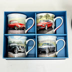 Set Of 4 Classic British Car Mugs