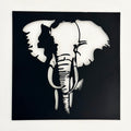 Black Elephant Head Wall Art