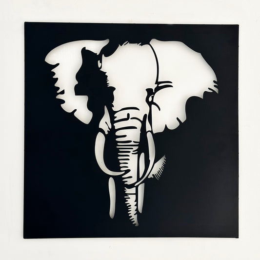 Schwarzer Elefantenkopf Wandkunst