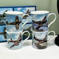 Set Of 4 Classic War Plane Mugs
