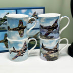 Set Of 4 Classic War Plane Mugs