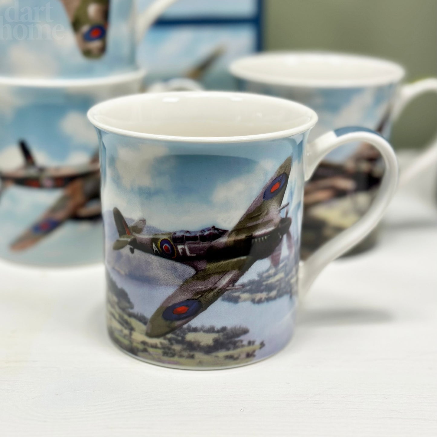 Set Of 4 Classic War Plane Mugs