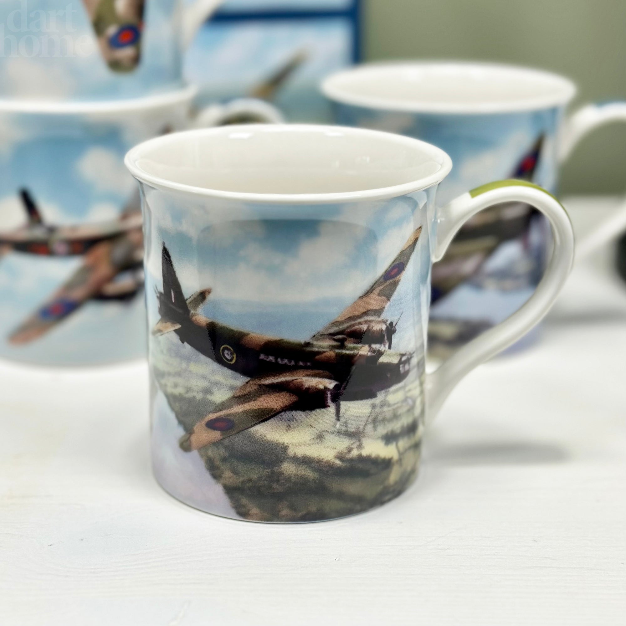 Set Of 4 Classic War Plane Mugs
