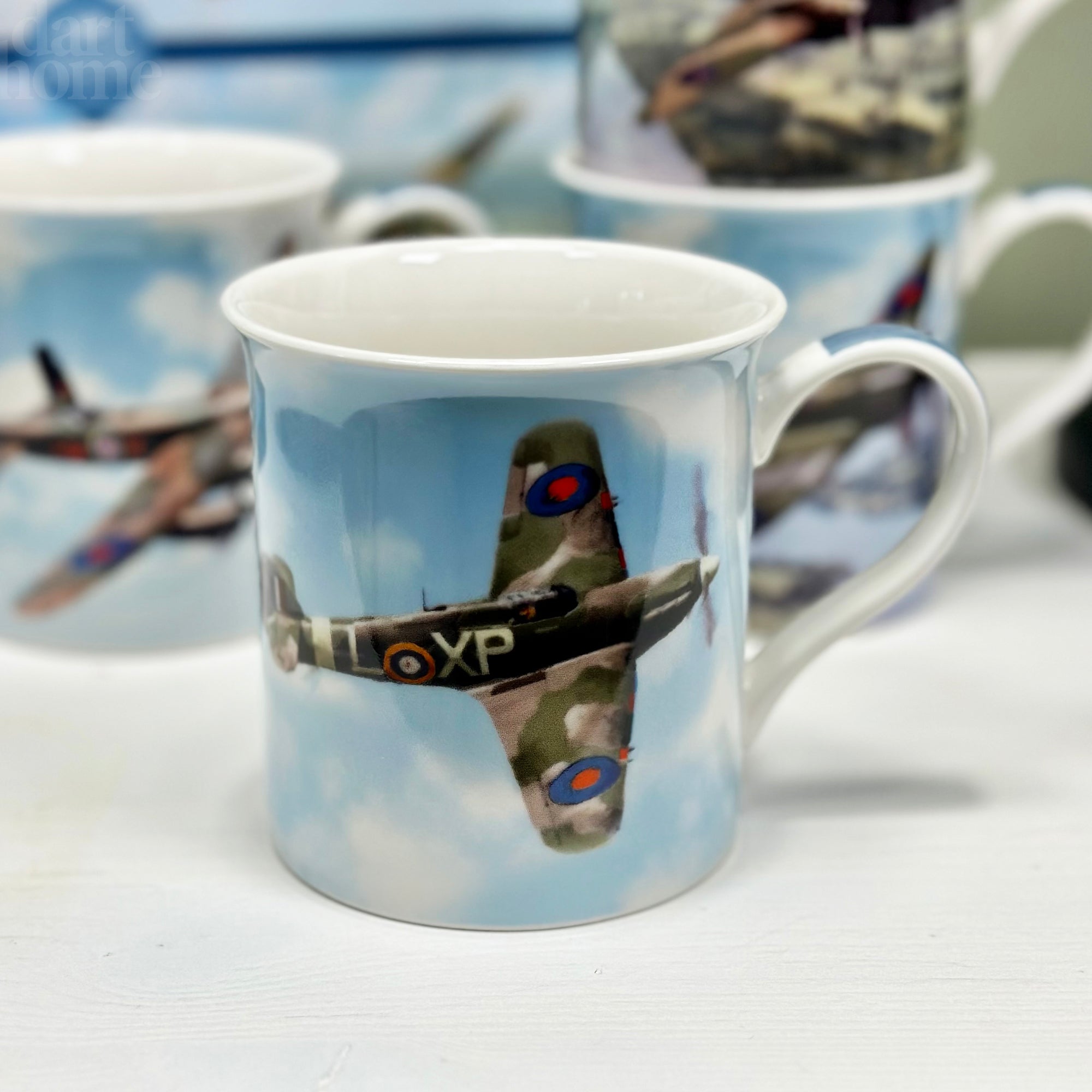 Set Of 4 Classic War Plane Mugs