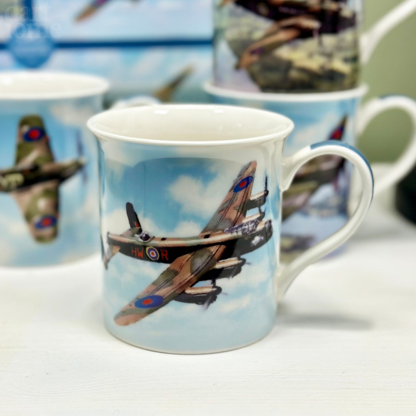 Set Of 4 Classic War Plane Mugs
