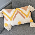 Yellow Tufted Zig Zag Cushion