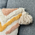 Yellow Tufted Zig Zag Cushion