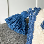 Blau getuftetes Aztekenkissen