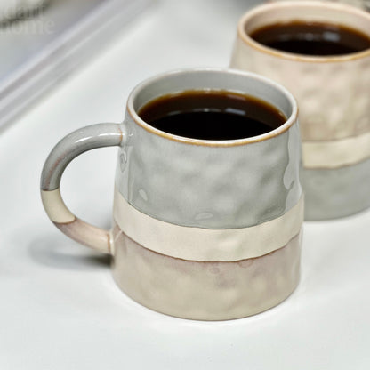 Set Of 2 Two Tone Reactive Glaze Mugs 450ml