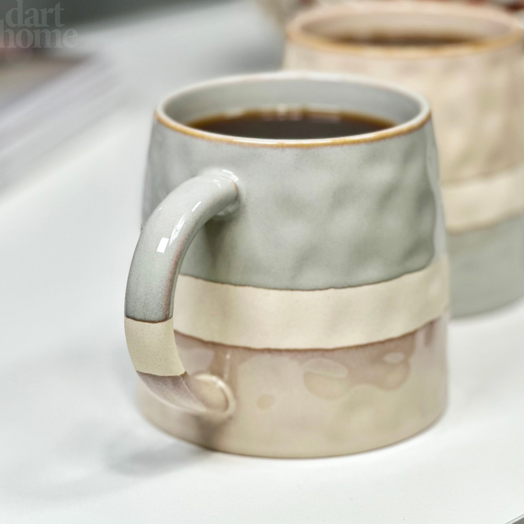 Set Of 2 Two Tone Reactive Glaze Mugs 450ml