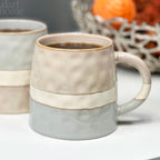 Set Of 2 Two Tone Reactive Glaze Mugs 450ml