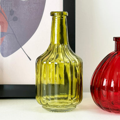 Set Of 4 Eclectic Glass Bud Vases