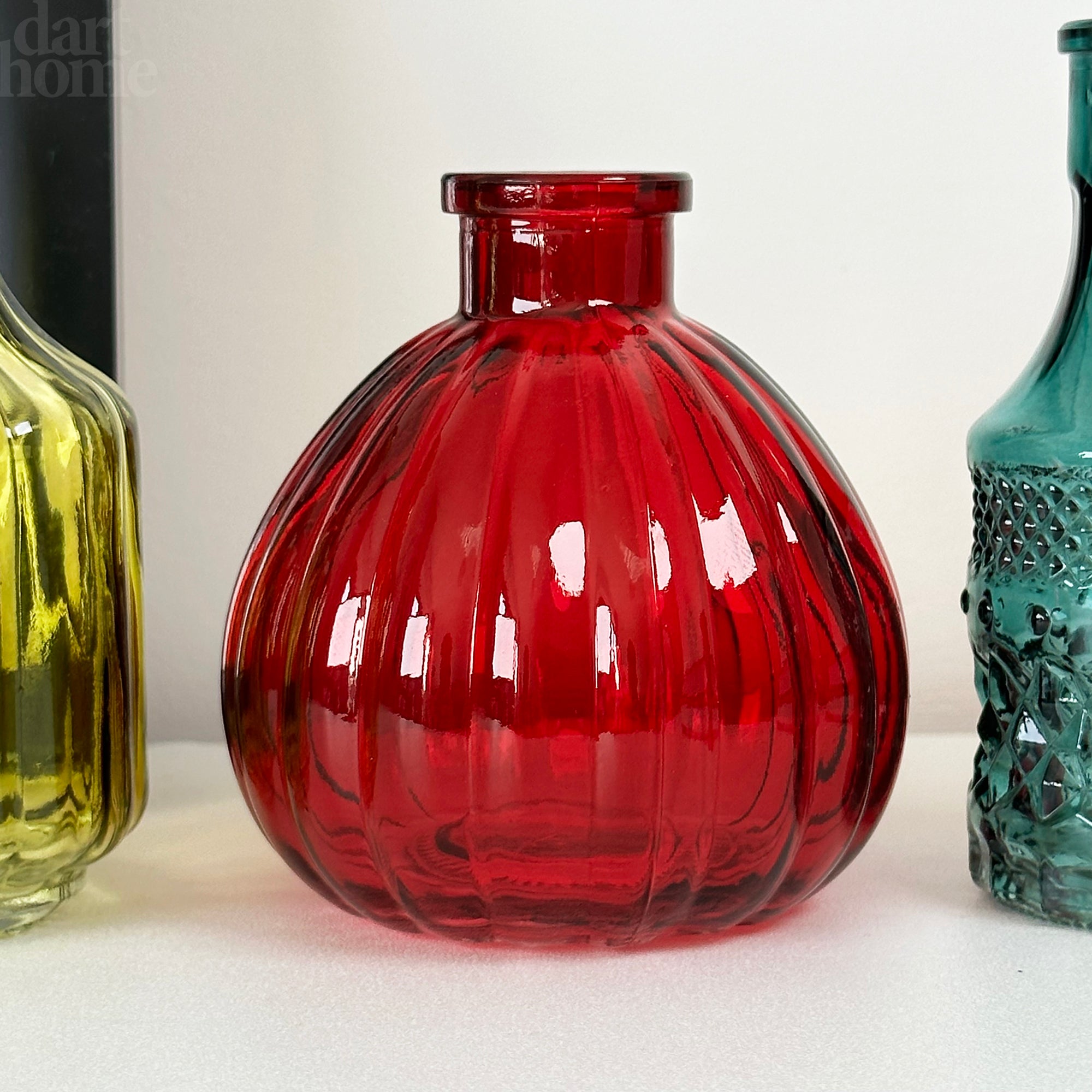 Set Of 4 Eclectic Glass Bud Vases
