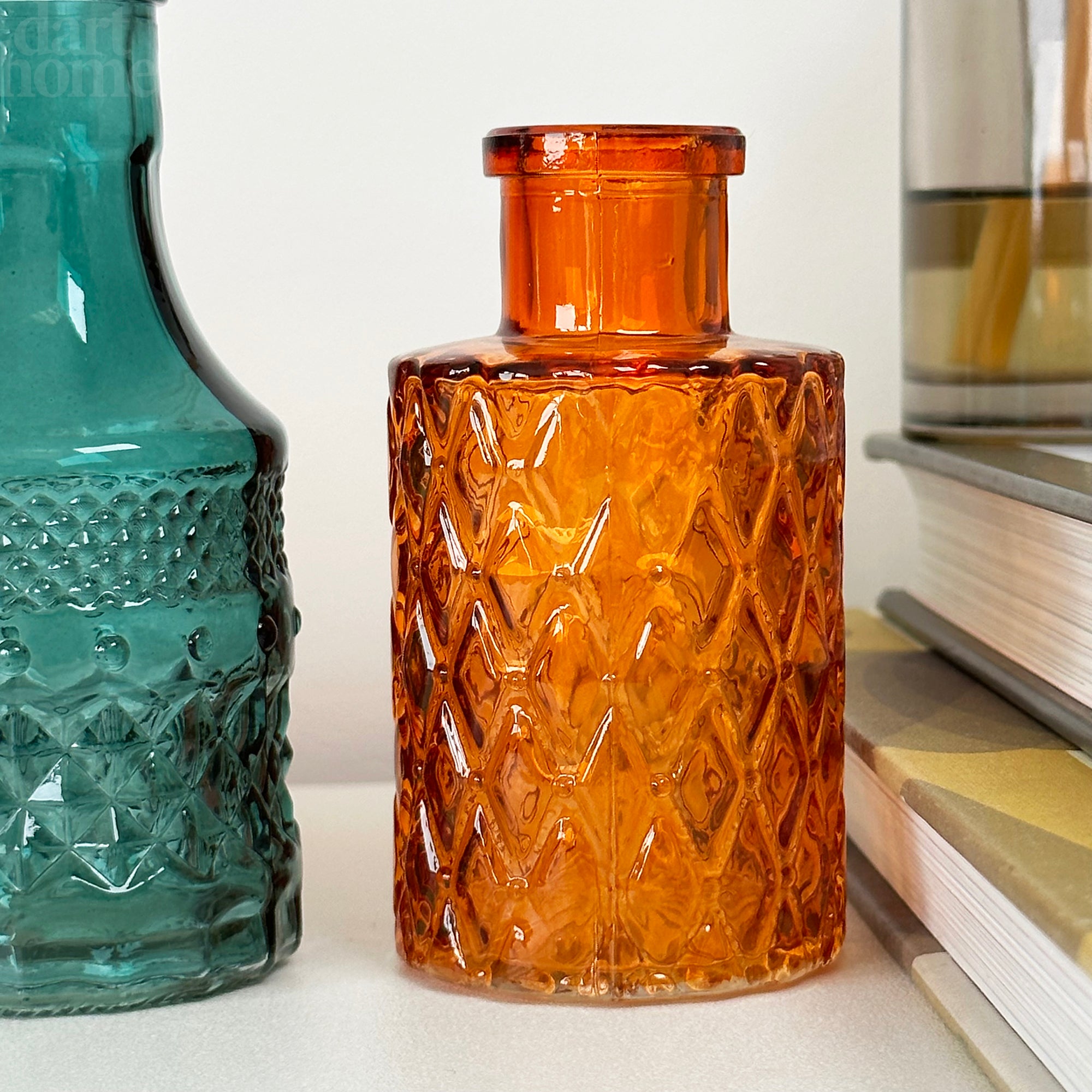 Set Of 4 Eclectic Glass Bud Vases