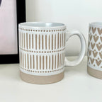 Set Of 2 Natural Patterned Mugs 330ml