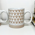Set Of 2 Natural Patterned Mugs 330ml