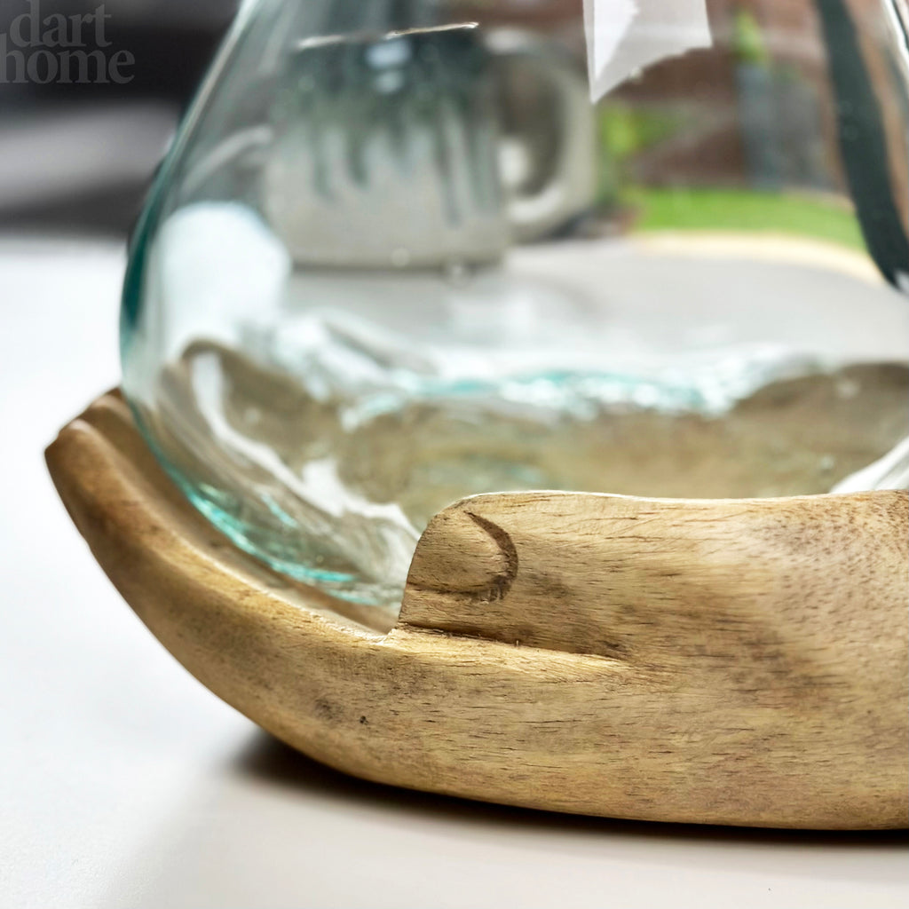 Molten Bowl Single Hand Of Hope Teak Wood Stand