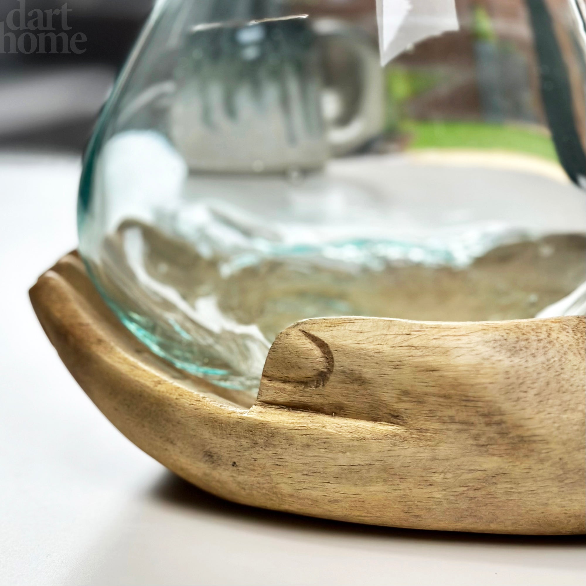 Molten Bowl Single Hand Of Hope Teak Wood Stand