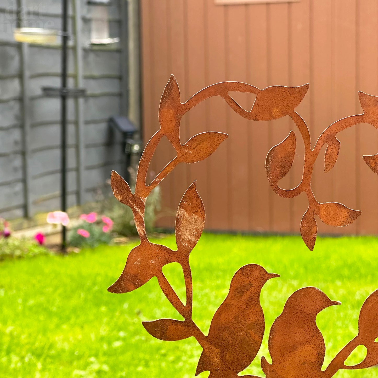 Rusty Birds In Love Garden Stake