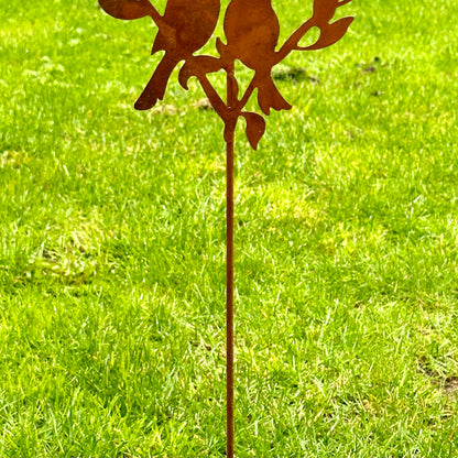 Rusty Birds In Love Garden Stake