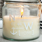 White Nautical Glass Jar Candle