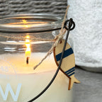 White Nautical Glass Jar Candle