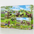 Set mit 8 Tischsets und Untersetzern „Donkey Farm“.