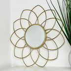Gold Flower Wall Mirror