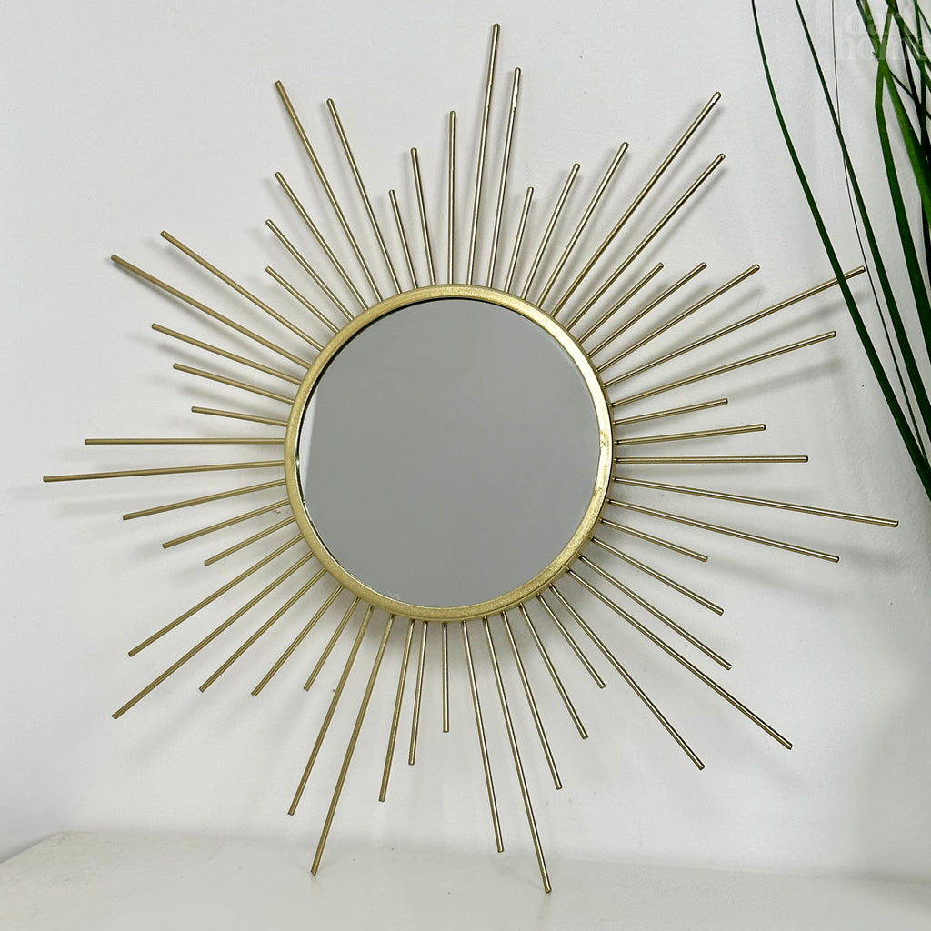 Gold Sunburst Wall Mirror 25x25cm