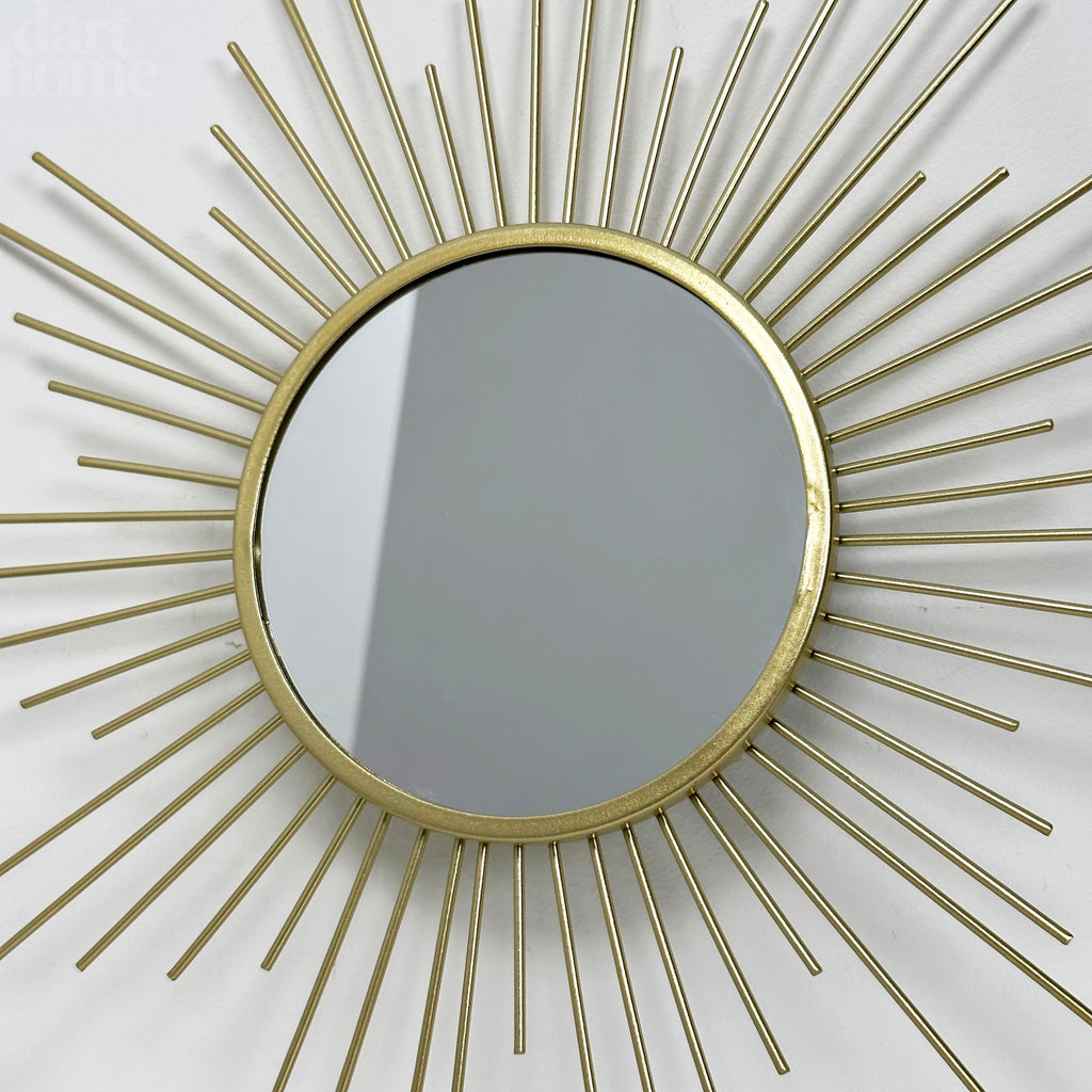 Gold Sunburst Wall Mirror 25x25cm