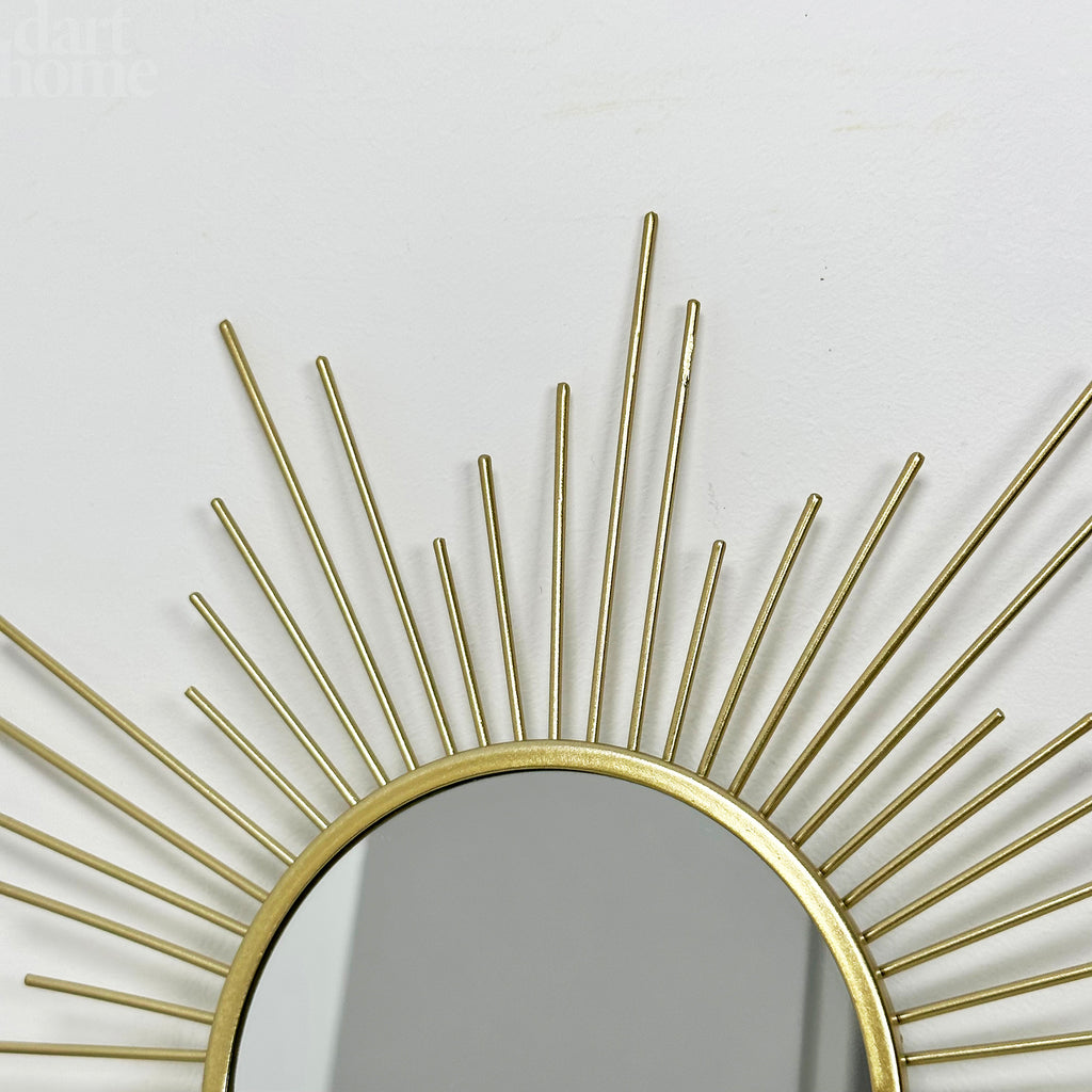 Gold Sunburst Wall Mirror 25x25cm