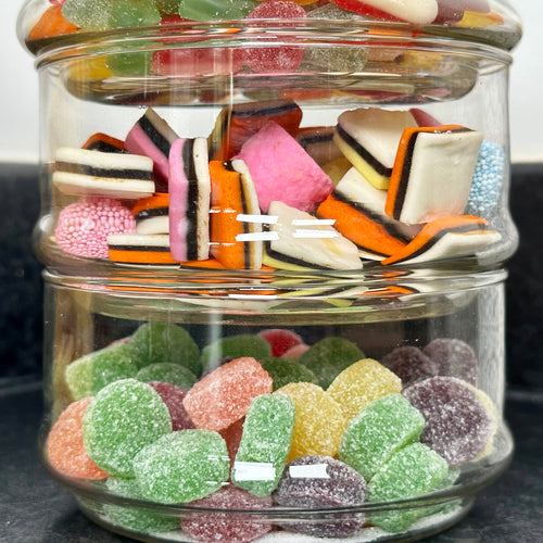 Glass 3 Tier Sweets Jar With Lid