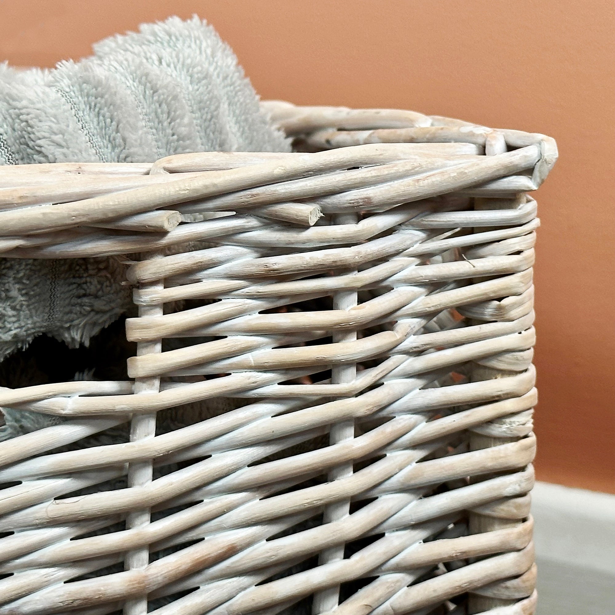 Extra Large White Wash Storage Basket