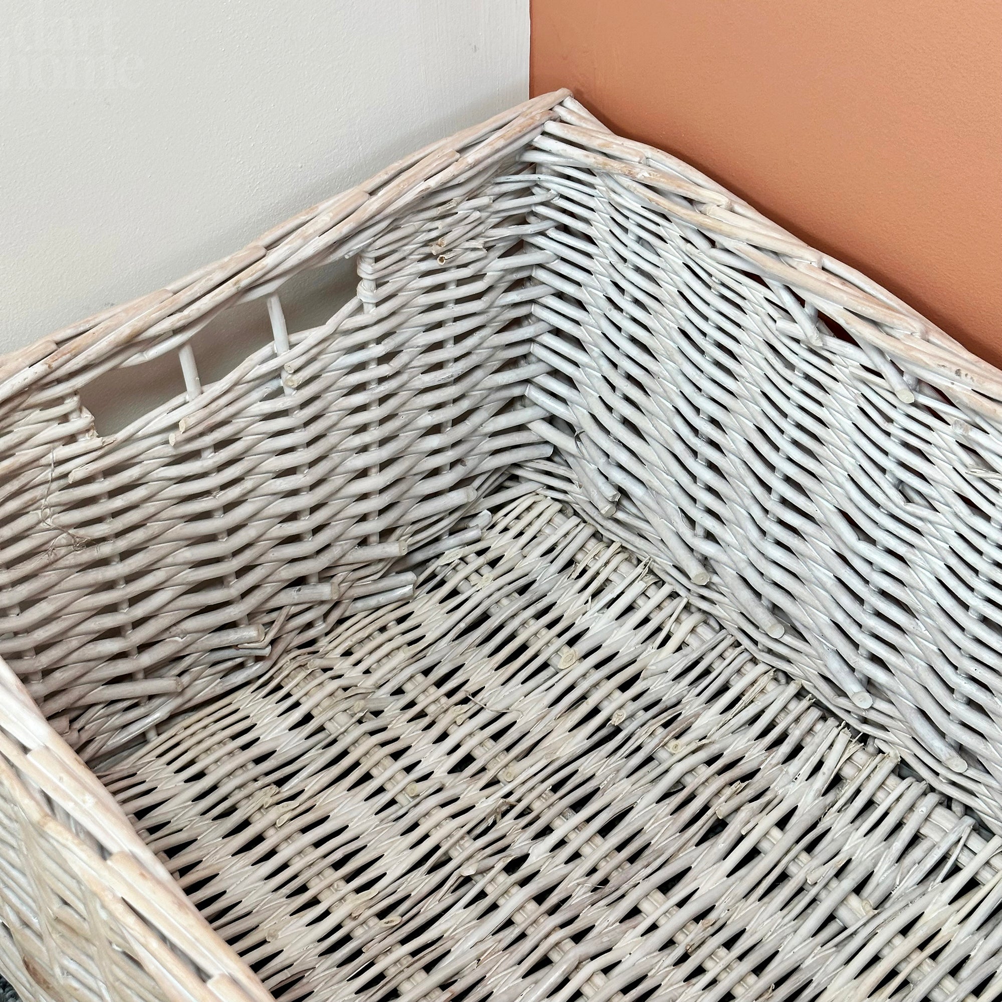 Extra Large White Wash Storage Basket