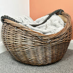 Rope Handled Wicker Carry Basket