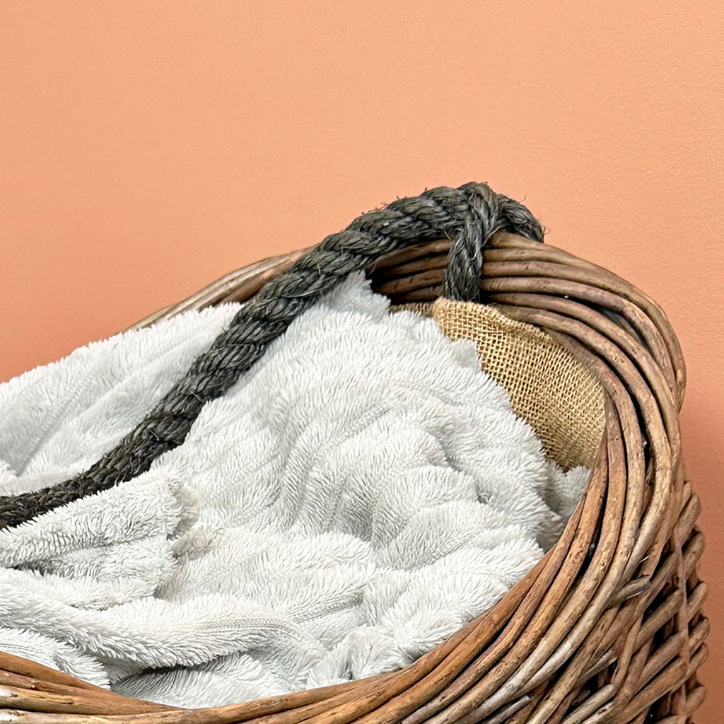 Rope Handled Wicker Carry Basket