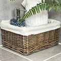 Antique Wash Wicker Bathroom Tray