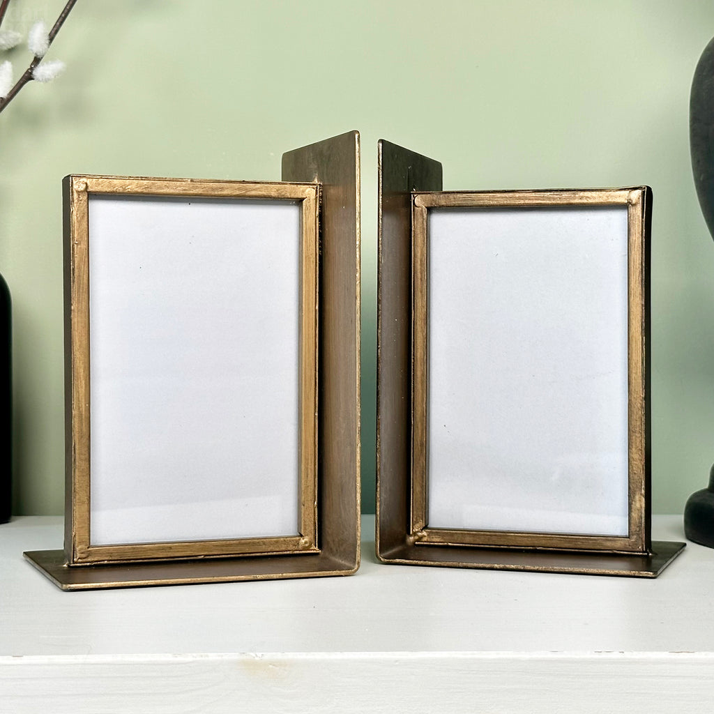 Antique Gold Photo Frame Bookends